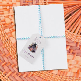 Black dress purple bridal shower geschenkanhänger