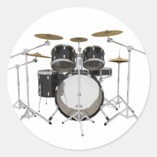 Black Drum Kit: Runder Aufkleber