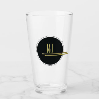 Black Drums Cool Moderne Musik Mit Monogramm Glas