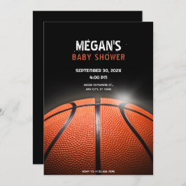Black Dunkel Basketball BABY SHOWER, Einladung