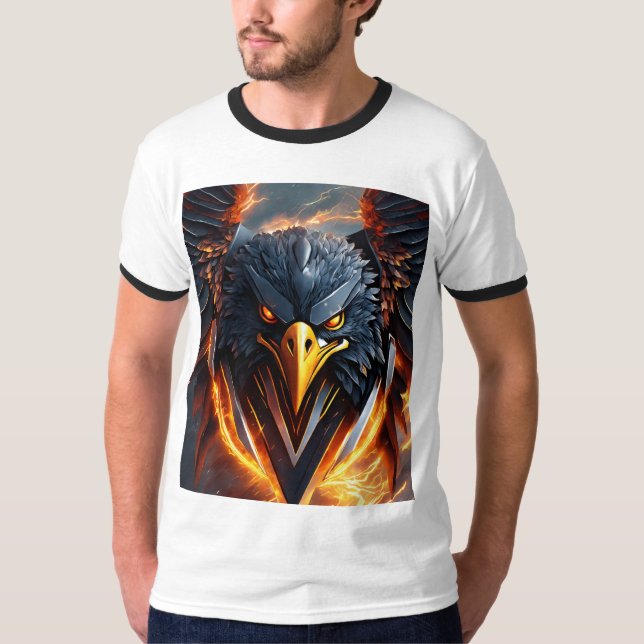 "Black Eagle Art: Auffällige Darstellung des Power T-Shirt (Vorderseite)