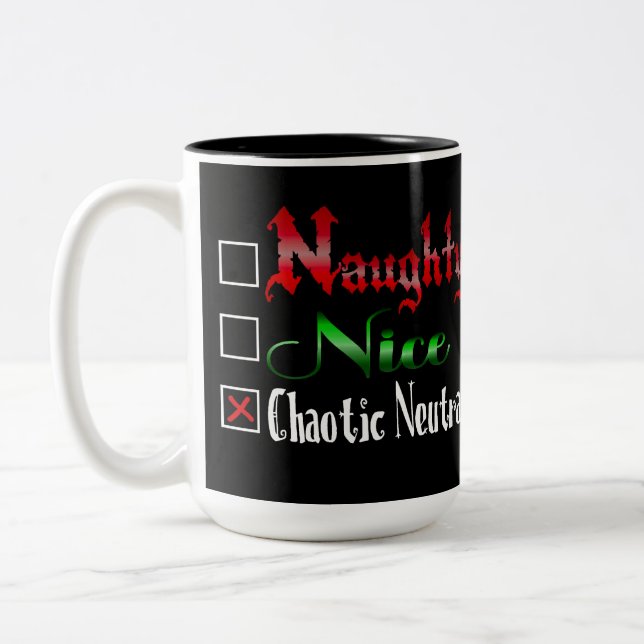 Black Edition von Naughty oder Nice Gamer Zweifarbige Tasse (Links)