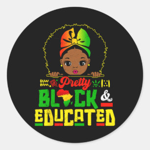 Black Educated Black History Kinder Mädchen Junete Runder Aufkleber