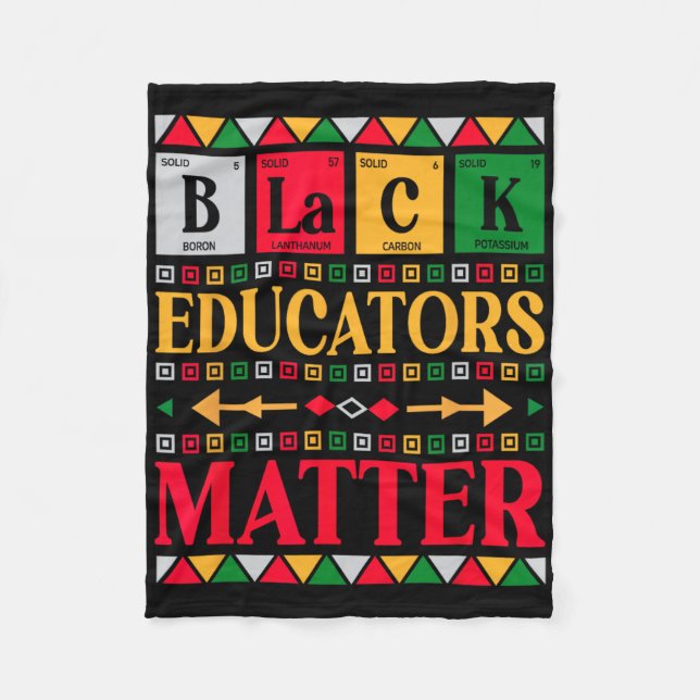 Black Educators Problem Black History Pride Period Fleecedecke (Vorderseite)