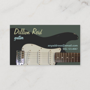 Black Electric Guitar Business Card Visitenkarte
