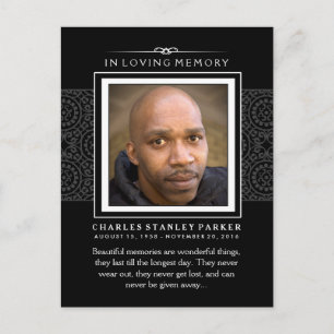 Black Elegance Beileid Vielen Dank Foto PostCard Postkarte