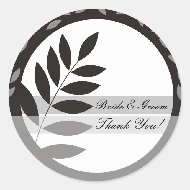 Black Elegance Wedding Sticker (Vorderseite)