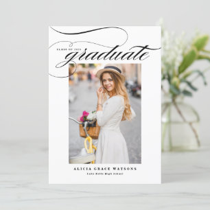 Black Elegant Calligraphy Foto Abschluss Ankündigung