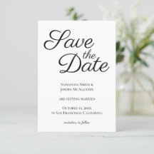 Black Elegant Calligraphy Save the Date