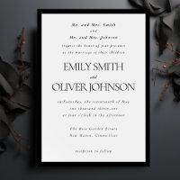 Black Elegant Classic Frame Wedding Parents Host