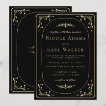 Black Elegant Deko Gold Retro Wedding