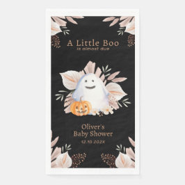Black Elegant Little Boo Boho Ghost Baby Shower Serviette