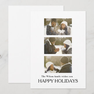 Black Elegant Merry Christmas Greeting Photo  Einladung