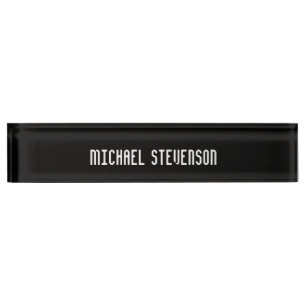 Black Elegant Modern Stylish Namplate Namensplakette