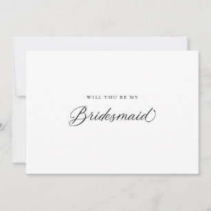 Black Elegant Modernes Script Bridesmaid Vorschlag Einladung