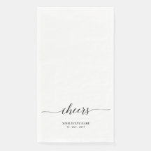 Black Elegant Script Lettering Cheers Event