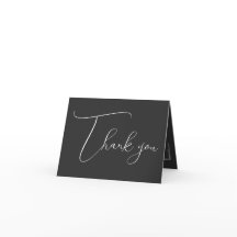 Black Elegant Sleek Wedding Dankeschön Karten