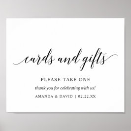 Black Elegant Typografy Wedding Card Geschenk Sign Poster