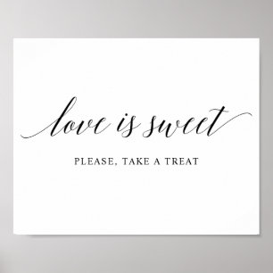 Black Elegant Typografy Wedding "LECKEREI" Sign Poster