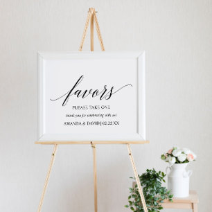 Black Elegant Typography Wedding Favors Sign Poster