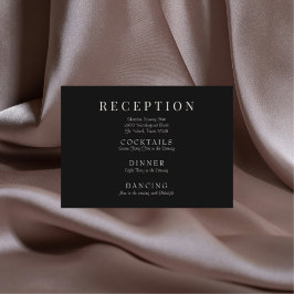 Black Elegant Wedding Empfang Enclosure Begleitkarte