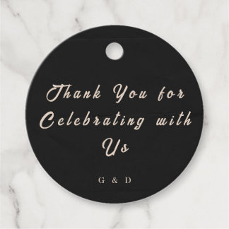 Black Elegant Wedding Favor Tag Geschenkanhänger