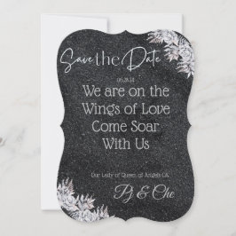 Black Elegant Wedding Save The Date