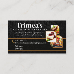Black Elegante Catering Business Card Visitenkarte