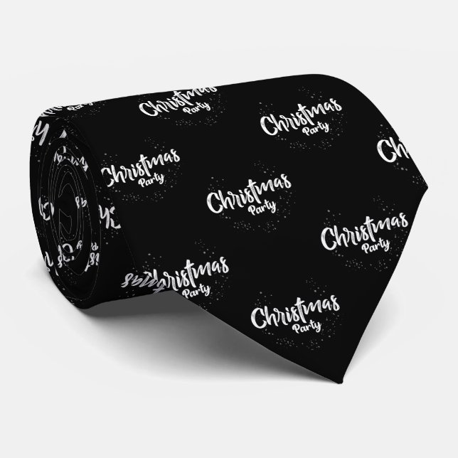 Black elegante Christmas Neck Tie Krawatte (Gerollt)