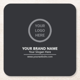 Black Elegante Custom Branded Business Werbeaktion Rechteckiger Pappuntersetzer