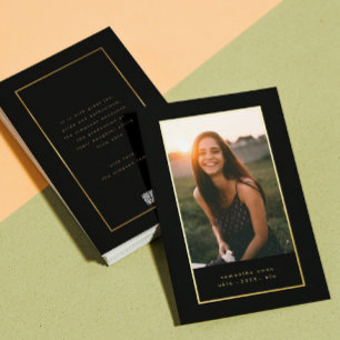 Black Elegante Foil Border Foto Universität Grad Folieneinladung