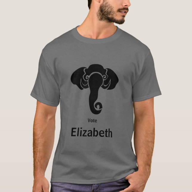 Black Elephant Family Zuhause Address Republican T-Shirt (Vorderseite)