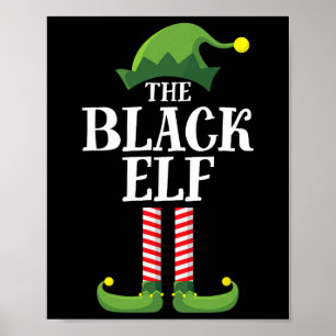 Black Elf Matching Family Group Weihnachts-Party Poster