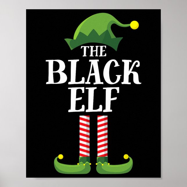 Black Elf Matching Family Group Weihnachts-Party Poster (Vorne)