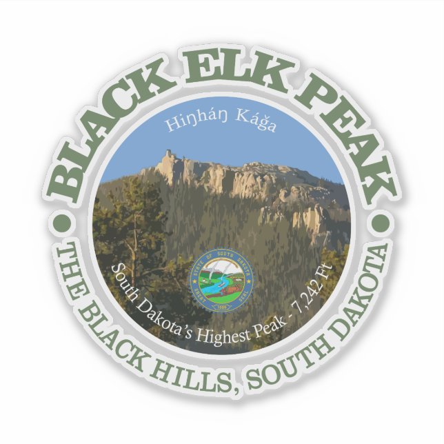 Black Elk Peak Aufkleber (Vorderseite)