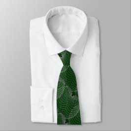 Black Emerald Green & Silver Gray "Spider Web" Krawatte