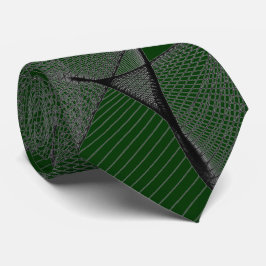 Black Emerald Green & Silver "Spider Web" Krawatte