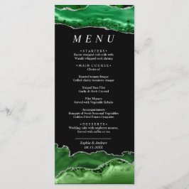 Black & Emerald Greenerity Wedding Menu Menükarte