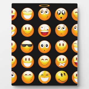 black emojis fotoplatte