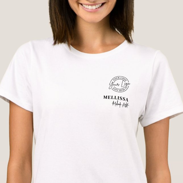 Black Employee Name Business Logo T-Shirt (Black Script Employee Name Business Logo T-Shirt)