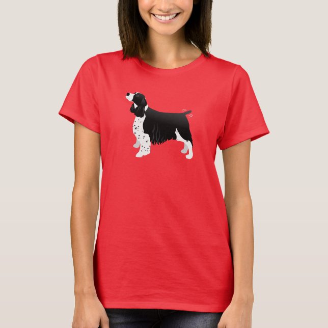 Black English Springer Spanel Basic Breed T-Shirt (Vorderseite)