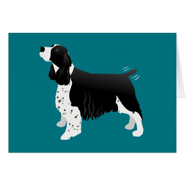 Black English Springer Spanisch Basic Breed Card (Vorderseite (Horizontal))