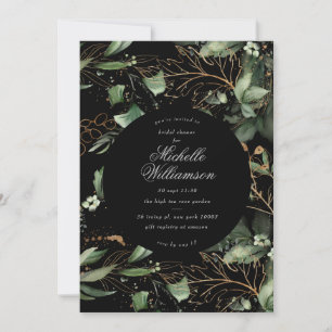 Black Eucalyptus Golden Boho Elegante Pampas Brida Einladung