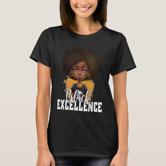 Black Excellence African Pride Black History Month T-Shirt (Vorderseite)