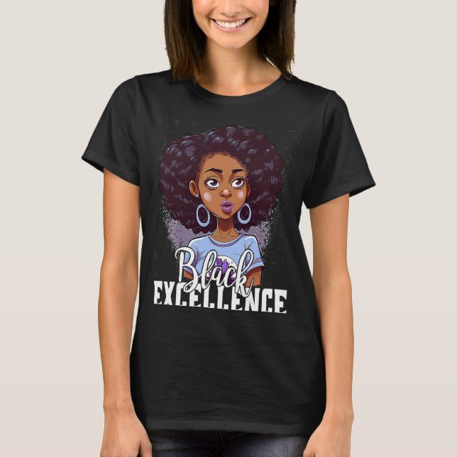 Black Excellence African Pride Black History Month T-Shirt (Vorderseite)
