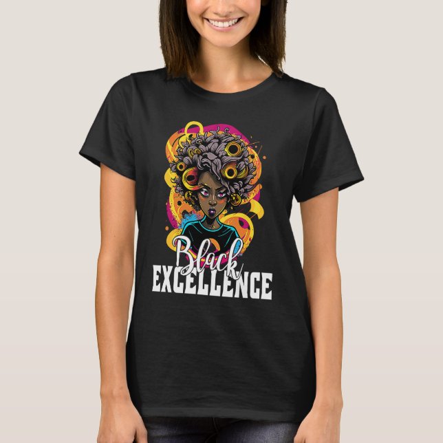 Black Excellence African Pride Black History Month T-Shirt (Vorderseite)