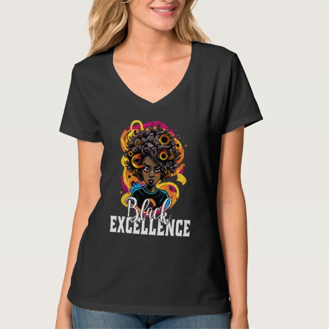 Black Excellence African Pride Black History Month T-Shirt (Vorderseite)
