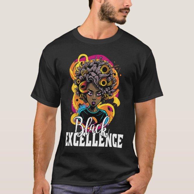 Black Excellence African Pride Black History Month T-Shirt (Vorderseite)