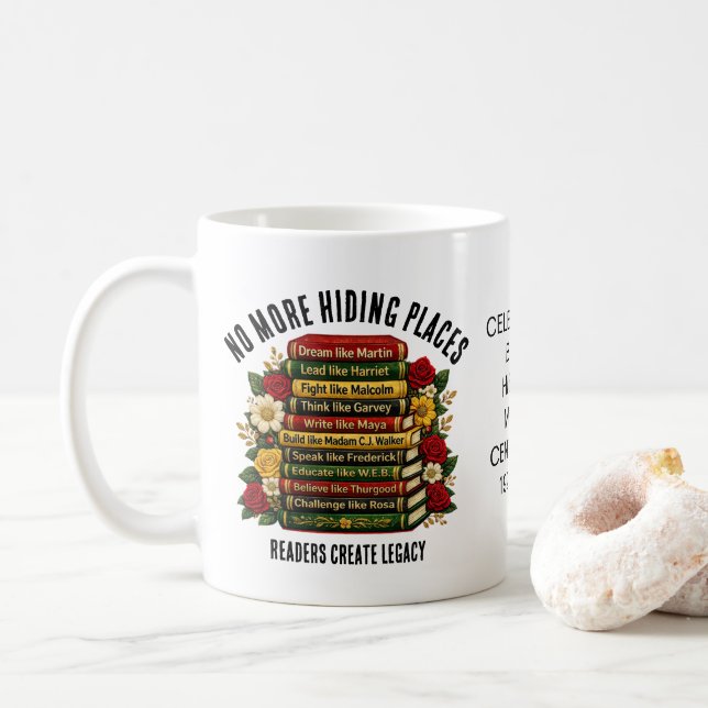 Black Excellence History Heroes Bookish Gift Kaffeetasse (Mit Donut)