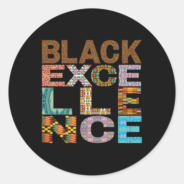 Black Excellence Kente Pattern Runder Aufkleber (Vorderseite)